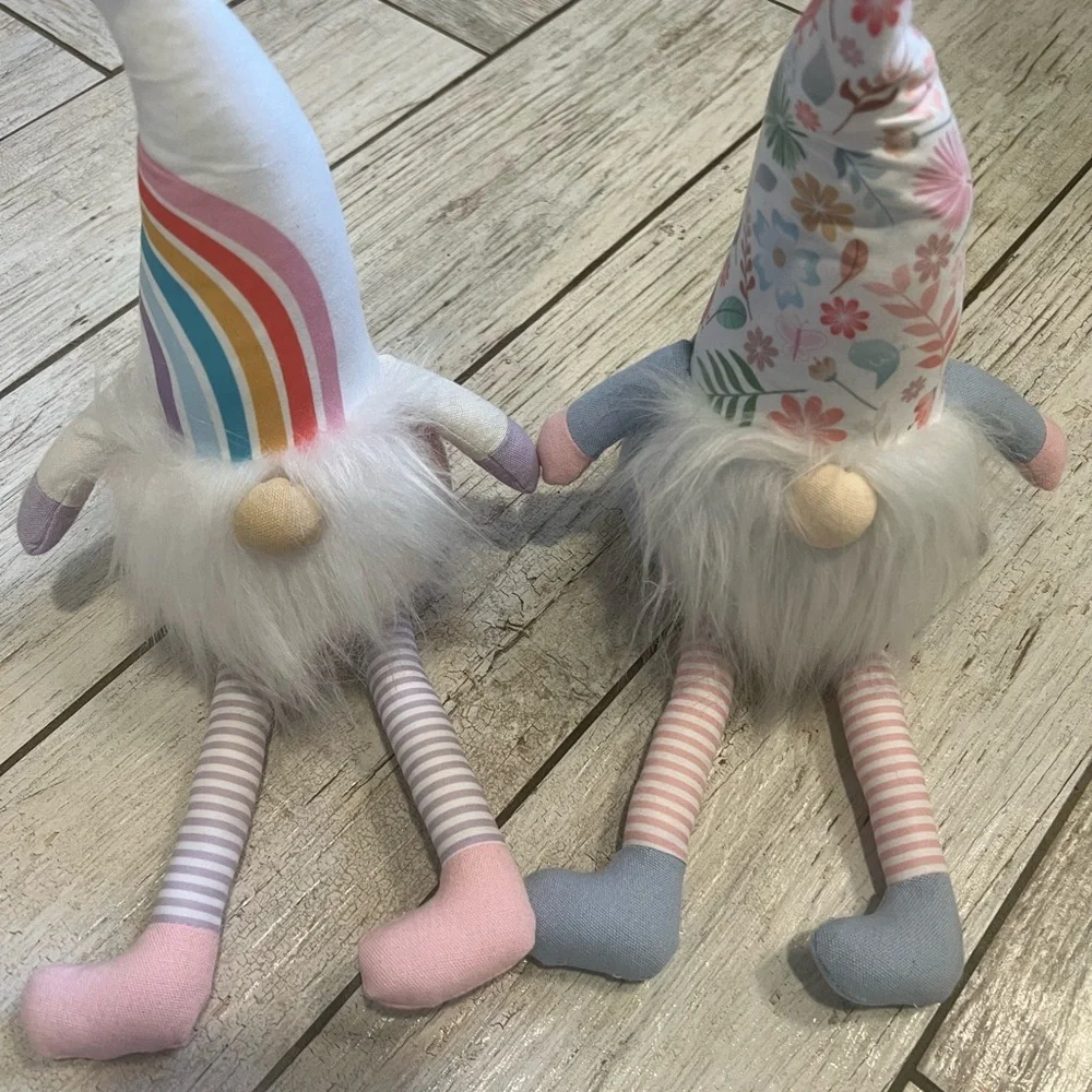 Famous Aldi spring mini Colorful Gnome Plush decor Set - Picture 2 of 9